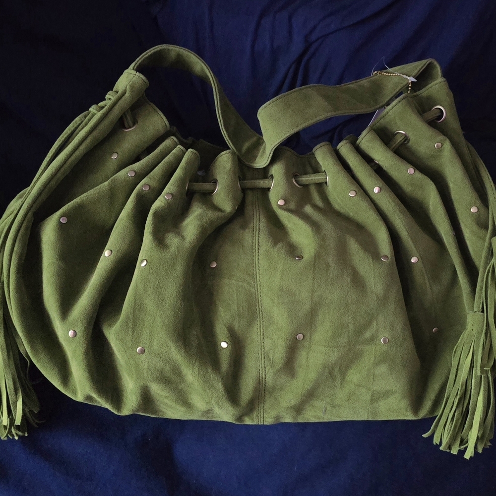 BIG BUDDHA Boho Hobo Handbag faux suede